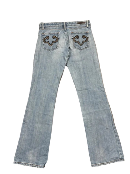 Vintage Y2K Rock Revival Style Flared Bootcut Jeans (M)