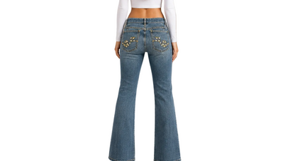 Vintage Y2K Strass Flared Jeans (S)