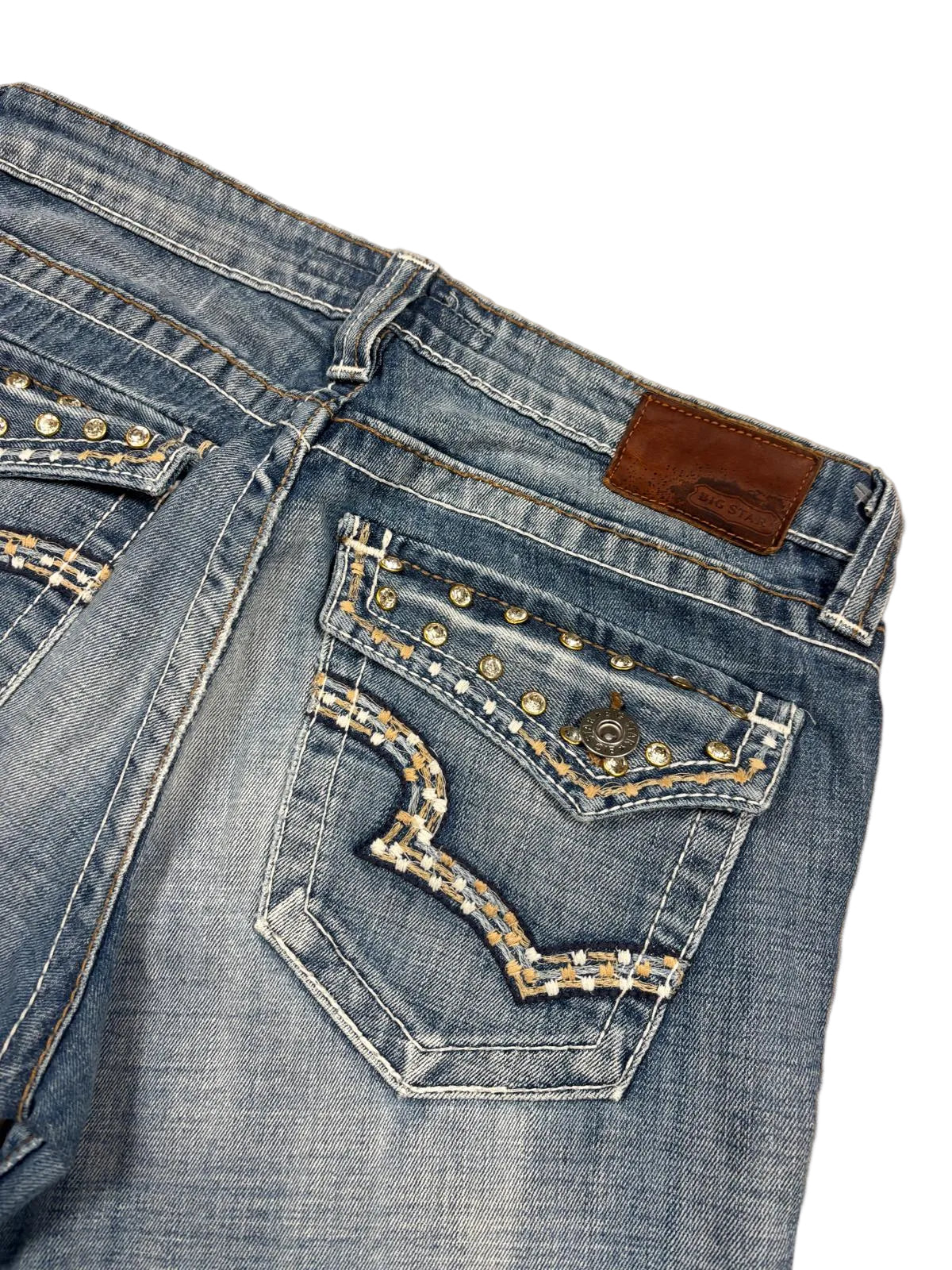 Vintage Flared Jeans mit Strass Taschen (M/L)