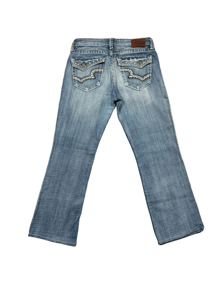 Vintage Flared Jeans mit Strass Taschen (M/L)