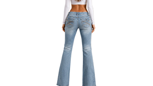 Vintage Y2K Studded Bootcut Jeans (M)