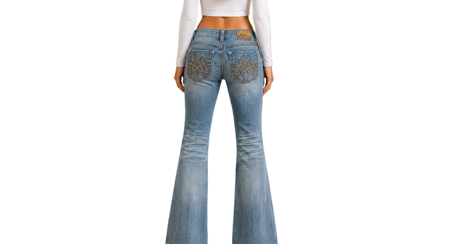 Vintage Y2K Premiere Denim Flared Jeans (M)