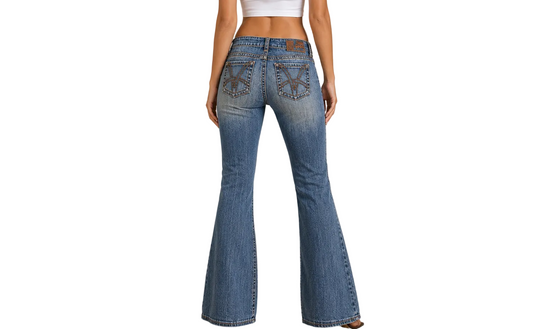 Vintage Y2K Low Waist Flared Denim Jeans (M)