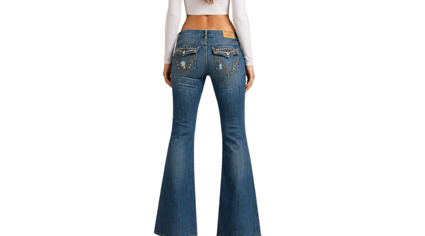Vintage Y2K Hollister Studded Flared Bootcut Jeans (L)