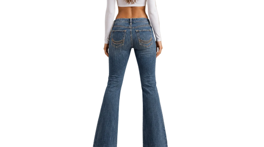 Vintage Y2K Studded Flared Jeans (M)