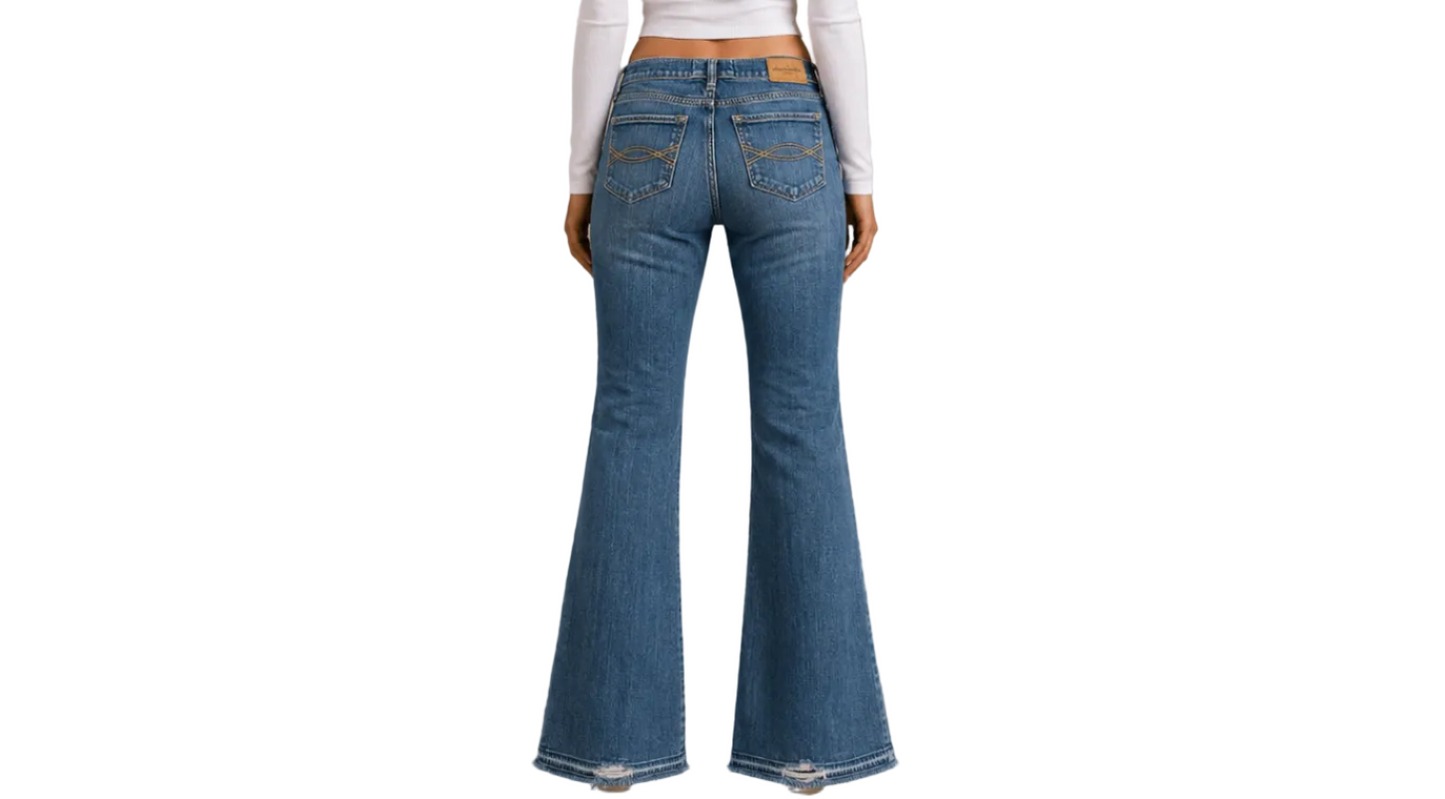 Vintage Y2K Abercrombie Low Waist Bootcut Jeans (XS)
